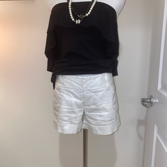 Alice and Olivia Cady Cuff Short Metallic 2 Silver - Picture 5 of 8